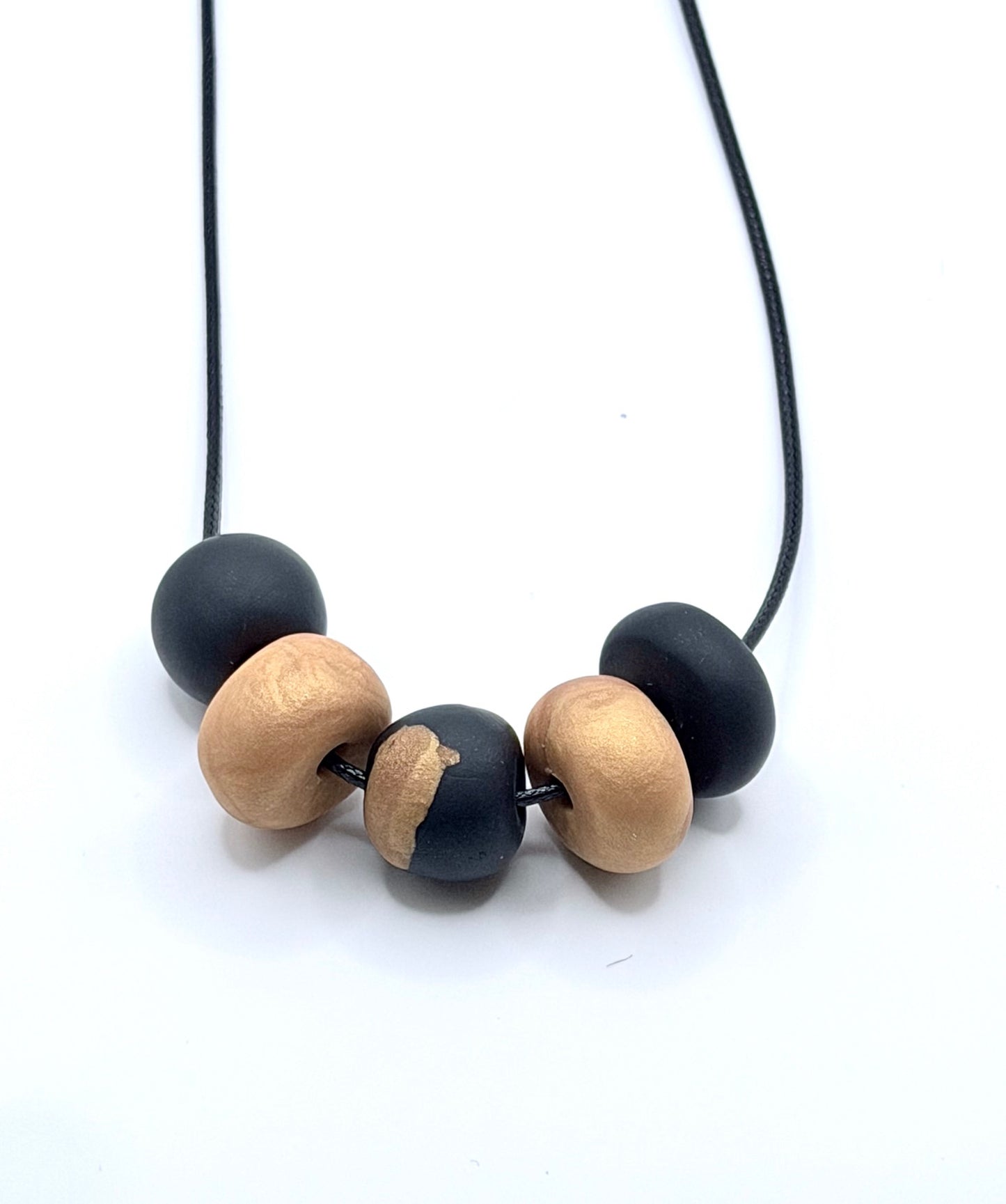 MODERN MINIMALIST NECKLACE: BLACK AND GOLD