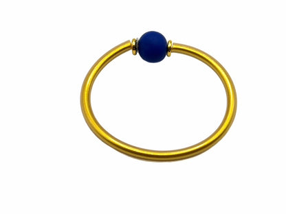 Modern Minimalist Bangle: Gold with Hand-Sculpted Bead