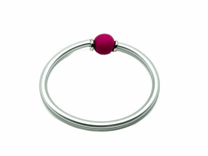 Modern Minimalist Bangle: SILVER WITH HAND-SCULPTED BEAD
