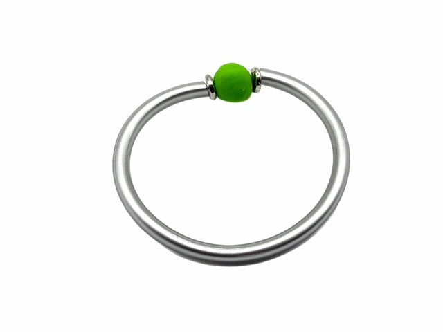 Modern Minimalist Bangle: SILVER WITH HAND-SCULPTED BEAD