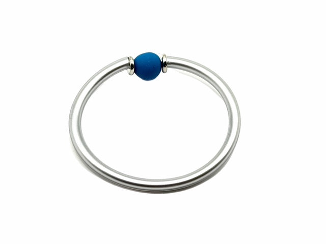 Modern Minimalist Bangle: SILVER WITH HAND-SCULPTED BEAD