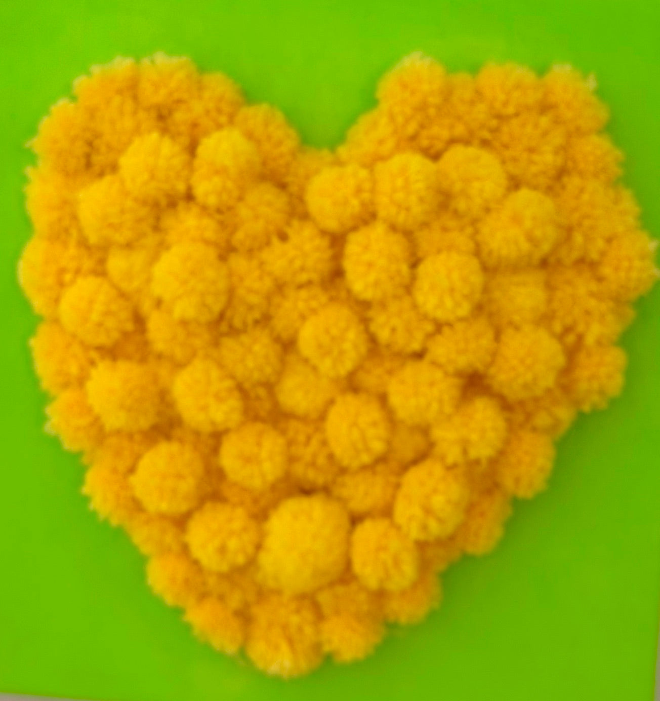 Pom Pom Heart Sculpture: 12 x 12