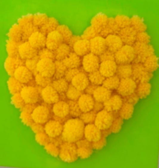 Pom Pom Heart Sculpture: 12 x 12