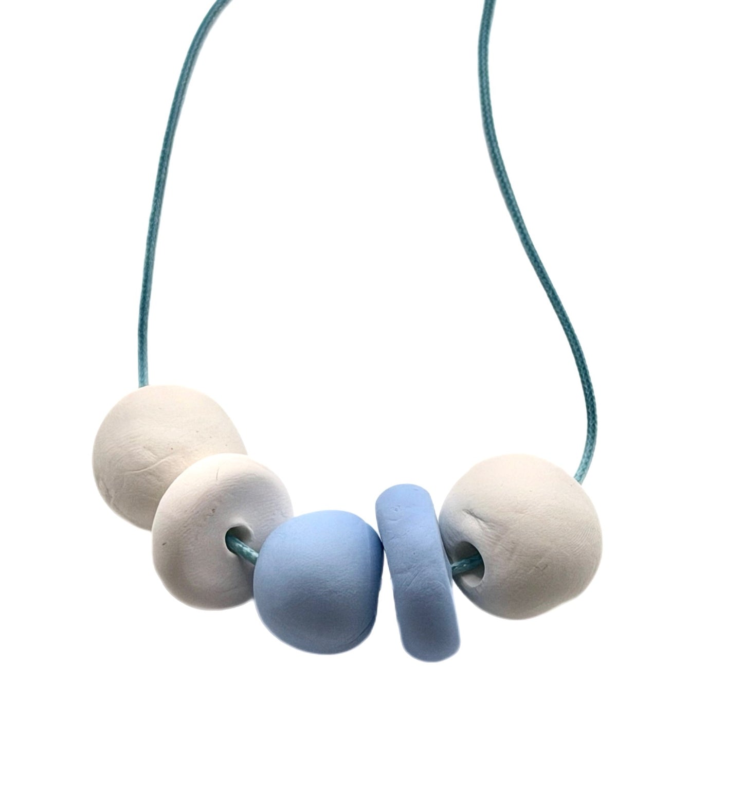 MODERN MINIMALIST NECKLACE: BABY PINK OR BLUE AND WHITE